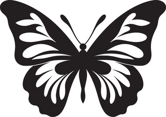 Graceful Flight Vector Silhouette of Butterflies Mystic Wingspan Black Butterfly Icon