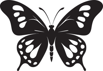 Sublime Wingspan Vector Butterfly Silhouette Elegant Glide Black Butterfly Design