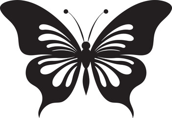 Radiant Flutter Iconic Black Butterfly Logo Enigmatic Soar Vector Butterfly in Black