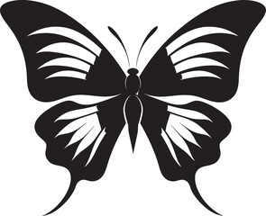Enigmatic Soar Vector Butterfly in Black Whimsical Glide Black Butterfly Silhouette