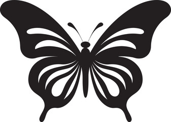 Aesthetic Soar Iconic Black Butterfly Design Radiant Wingspan Black Emblem of Butterflies