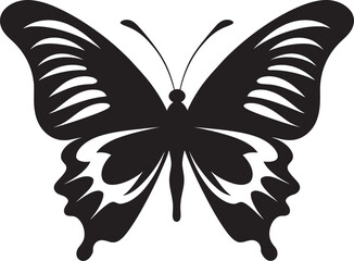 Radiant Wingspan Black Emblem of Butterflies Enigmatic Flight Vector Butterfly Silhouette