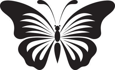 Whimsical Flutter Iconic Butterfly Logo Ethereal Soar Black Butterfly in Vector