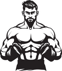Gloved Dynamo Iconic Boxer Man Power Puncher Vector Boxer Design