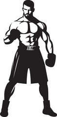 Sparring Legend Black Emblematic Boxer Punch Gladiator Vector Black Logo