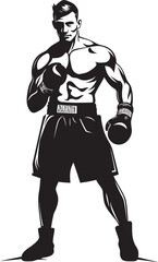 Punch Force Black Vector Boxer Boxing King Emblematic Boxer Man