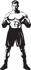 Fototapeta na wymiar Fist Fury Silhouetted Boxer Man Fist Fury Iconic Boxer Silhouette Emblem