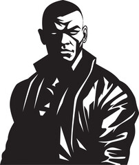 Fight Night Hero Vector Boxer Silhouette Boxing King Black Emblematic Boxer Man