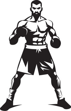 Jab Legend Iconic Black Logo Fight Night Hero Vector Boxer Silhouette