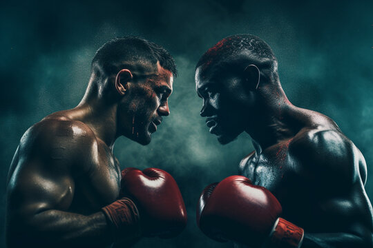 Boxing contact sport, martial art, athletes strike each other with fists in special gloves. pankration, fighting striking, judo fencing, savate, kickboxing taekwondo, sumo, sambo arena. man boy woman.