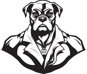 Knockout Puncher Vector Black Emblem Gloved Dynamo Iconic Silhouetted Boxer