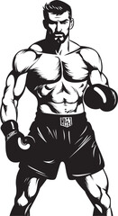 Boxing Dynamo Vector Boxer Silhouette Smash Champ Black Cartoon Boxer Icon