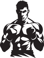 Fist Fury Iconic Emblematic Boxer Man Boxing Dynamo Vector Black Boxer