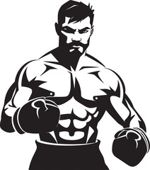 Punch Impact Iconic Emblematic Boxer Man Knockout Dynamo Black Iconic Boxer