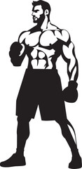 Combat Force Black Vector Boxer Knockout Hero Vector Boxer Man Silhouette