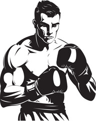 Jab Ruler Black Logo of Boxer Pugilist Persona Silhouetted Boxer Man