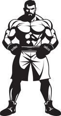 Knockout Dynamo Black Boxer Icon Gloved Gladiator Iconic Silhouette Profile