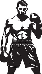 Gloved Gladiator Iconic Silhouette Profile Punch Powerhouse Dynamic Black Emblem