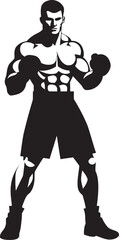 Gloved Dynamo Vector Black Logo Brawl Master Cartoon Boxer Silhouette