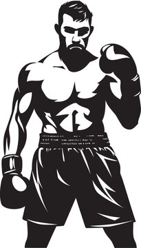 Gloved Gladiator Iconic Silhouette Profile Punch Powerhouse Dynamic Black Emblem