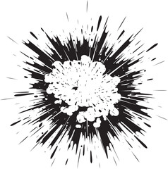 Big Bang Blast Cartoon Black Icon Powzap Energy Dynamic Vector Explosion