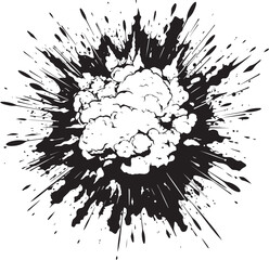 Explo Rumble Cartoon Explosion Emblem Dynamite Fusion Black Explosive Silhouette
