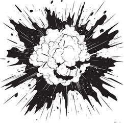 Explo Burst Dynamic Black Design Zap Comics Cartoon Explosive Explosion