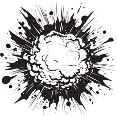 Kaboom Fusion Black Dynamic Explosion Boomer Comics Vector Explosive Emblem