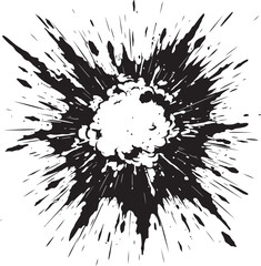 Bursting Energy Vector Blast Design Flash Blast Black Explosion Silhouette