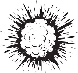Boom Bang Explosive Cartoon Silhouette Explosive Impact Black Dynamic Explosion