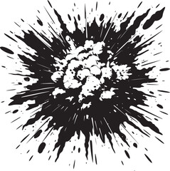 Explosive Impact Black Dynamic Explosion Big Bang Blast Vector Explosive Emblem
