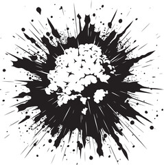 Flash Blast Cartoon Black Explosion Cartoon Kaboom Explosive Vector Icon