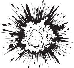 Dynamic Detonation Cartoon Explosive Icon Blast Burst Black Comic Explosion