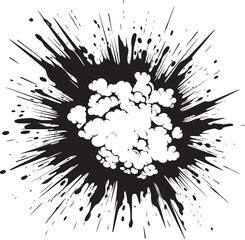 Wham Bam Black Vector Blast Dynamic Detonation Cartoon Explosive Icon - obrazy, fototapety, plakaty