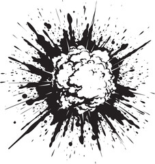 Big Bang Blast Black Vector Explosion Bursting Energy Dynamic Cartoon Blast