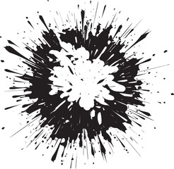 Explosive Impact Cartoon Black Blast Big Bang Blast Black Vector Explosion
