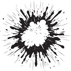 Bursting Energy Dynamic Cartoon Blast Flash Blast Explosive Black Emblem