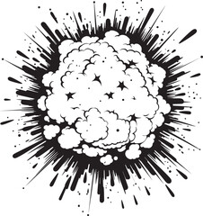Cartoon Kaboom Vector Explosion Silhouette Power Pop Dynamic Black Icon Design
