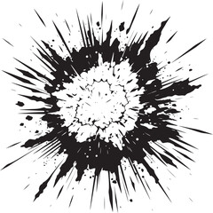 Dynamic Detonation Black Explosion Design Blast Burst Vector Black Comic Blast