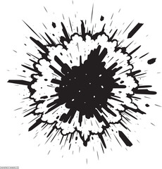 Flash Blast Dynamic Black Explosion Cartoon Kaboom Vector Black Icon