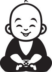 Buddha Bliss Vector Kid Buddha Harmonious Junior Black Buddha Silhouette