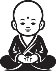 Serenity Sprite Black Kid Buddha Zen Youngster Cartoon Serene Icon
