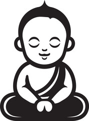 Buddha Bliss Cartoon Zen Silhouette Harmonious Junior Vector Buddha Kid