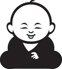 Little Bodhisattva Vector Buddha Silhouette Passionate Embrace Vector Romance Emblem