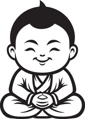 Chibi Zen Zephyr Vector Buddha Kid Enlightened Infante Cartoon Buddha Icon