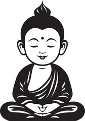 Buddha Baby Bloom Vector Buddha Icon Serenity Seedling Mini Monk Emblem