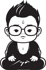 Peaceful Prodigy Black Kid Buddha Lotus Little One Buddha Icon Design