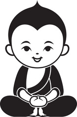 Buddha Bambino Vector Silhouette Design Peaceful Prodigy Black Kid Buddha