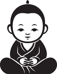 Buddha Babe Buddha Icon Design Zen Nursery Mini Monk Silhouette