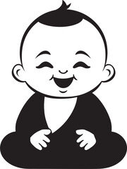 Buddha Baby Bloom Black Silhouette Kid Serenity Seedling Vector Buddha Icon